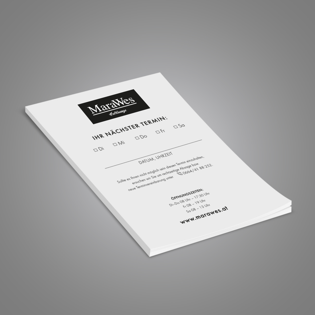 Brand Design Sabrina Sturm MaraWes Hairlounge Terminblock