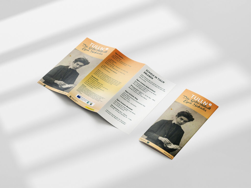 Grafik Design - Stadtgemeinde Tulln Folder Egon Schiele