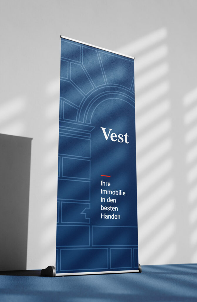 Grafikdesign für Roll Up von VEST Immobilien