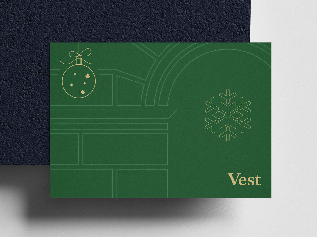 Grafikdesign für Weihnachtskarte von VEST Immobilien